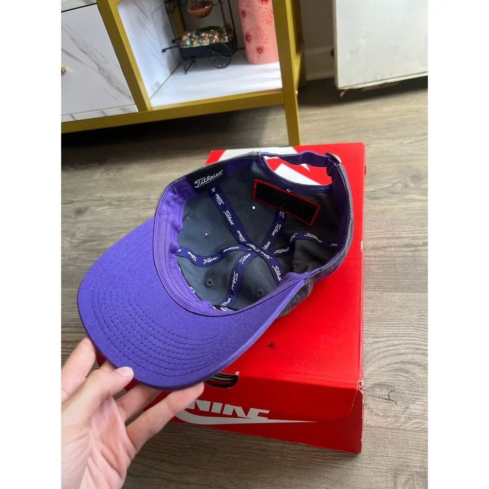 Titleist Pro V1 FootJoy Golf Adjustable Hat Gray Purple Patch